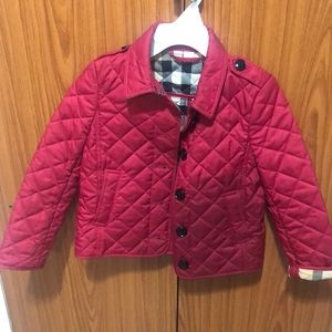 Red Burberry jacket